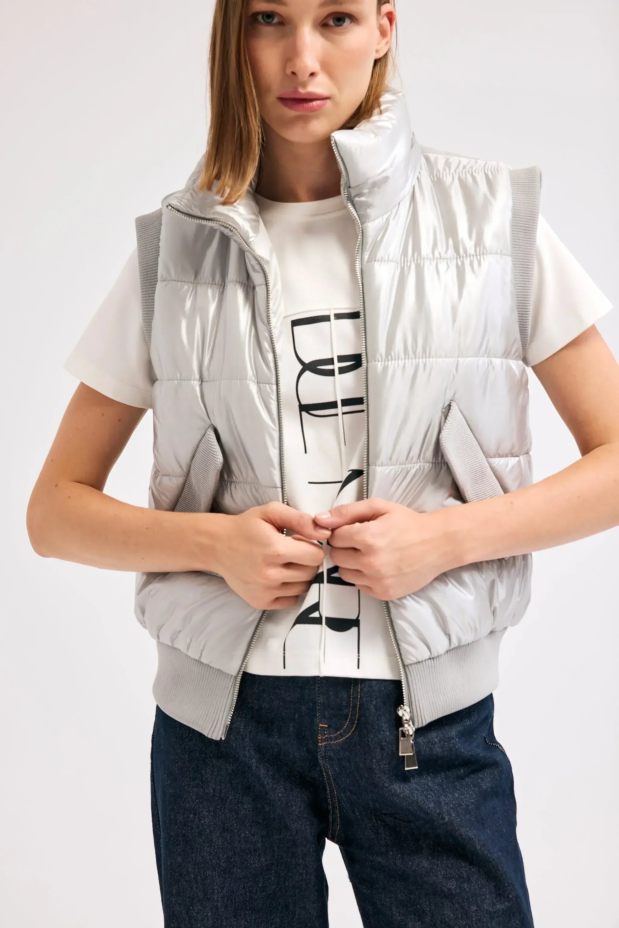 Diagonal-Gri Şişme Yelek-Yelek-1-Milagron.com