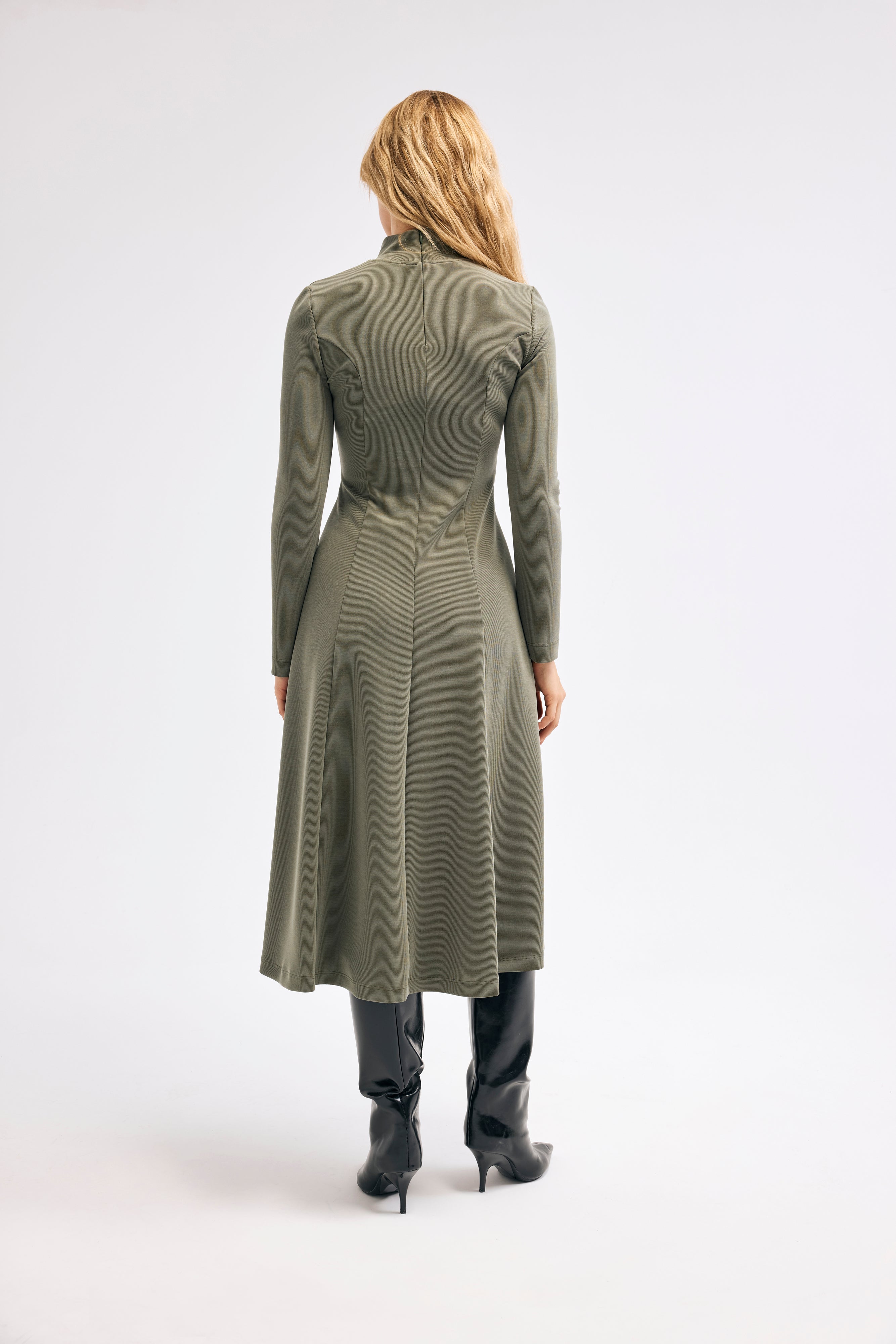 Diagonal-Haki Elbise-Elbise-4-Milagron.com