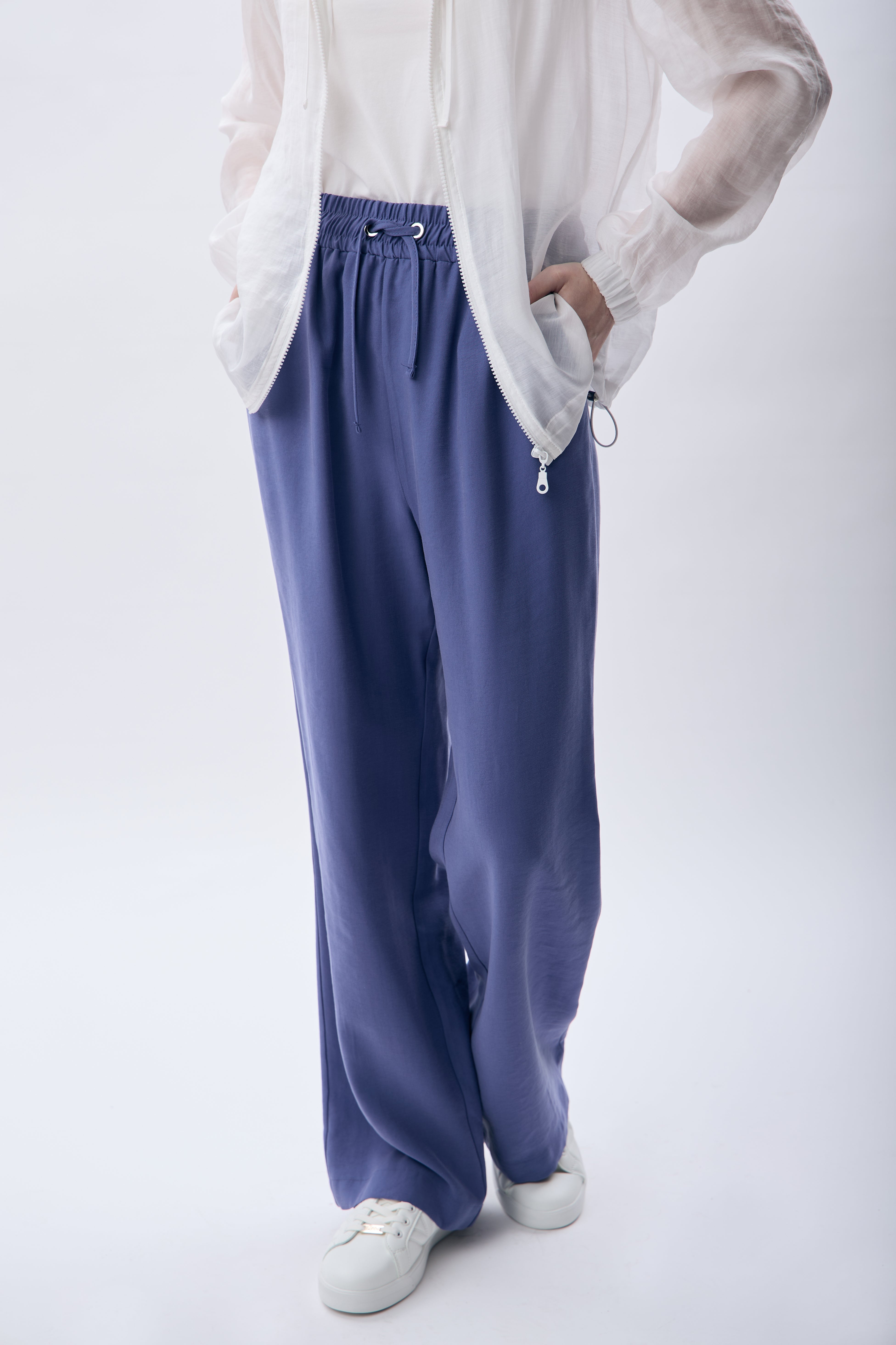 Diagonal-İnce Dokuma Düz Paça Pantolon-Pantolon-4-Milagron.com