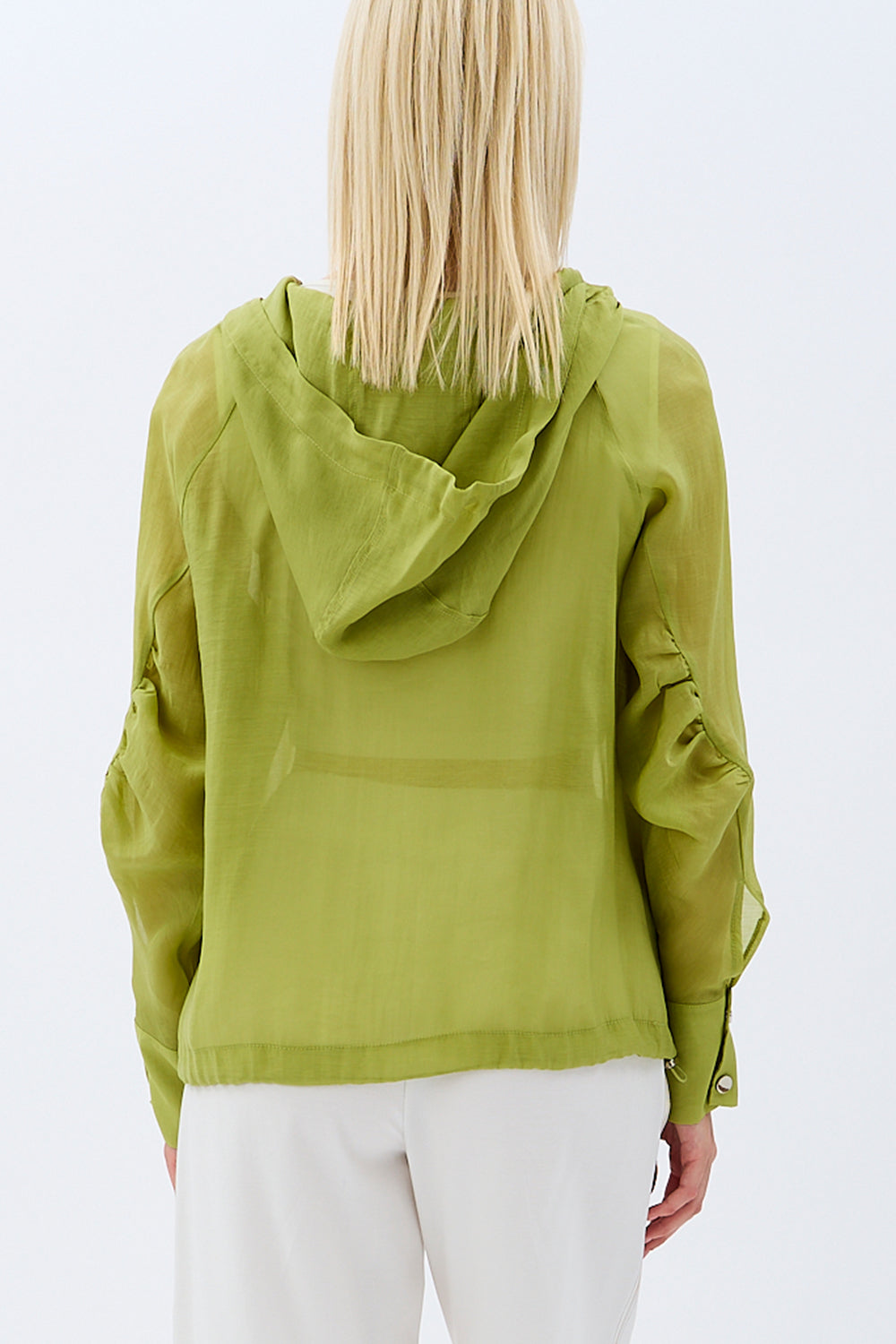 Diagonal-Kapüşonlu Bluz (Yeşil)-BLUZ-8-Milagron.com