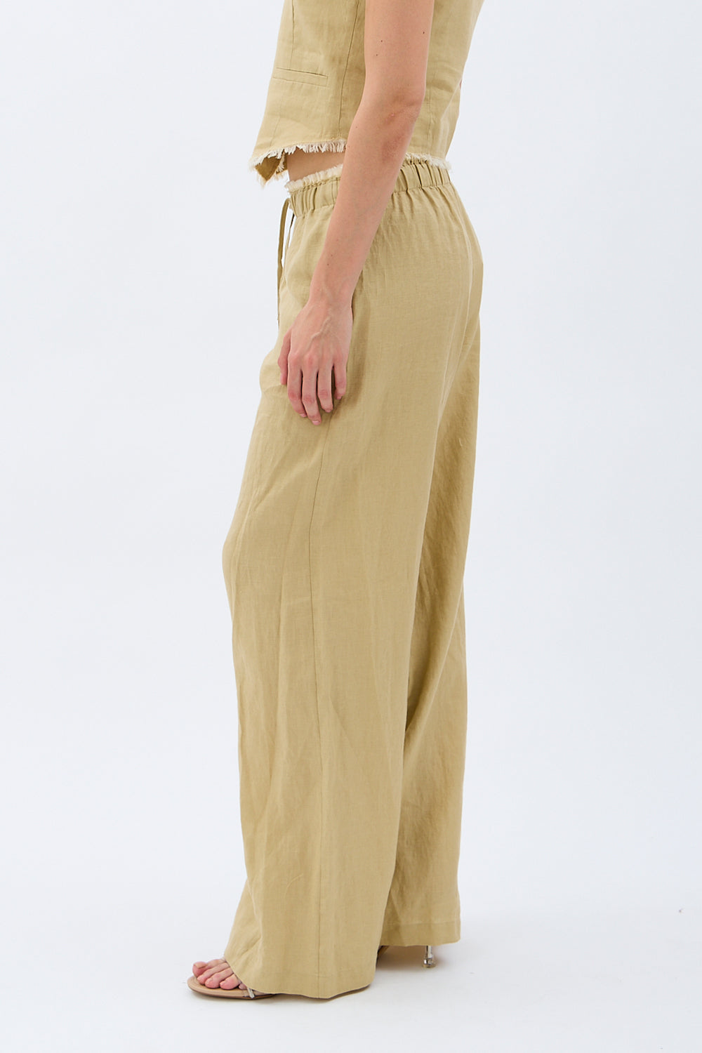 Diagonal-Keten Pantolon (Bej)-PANTOLON-10-Milagron.com