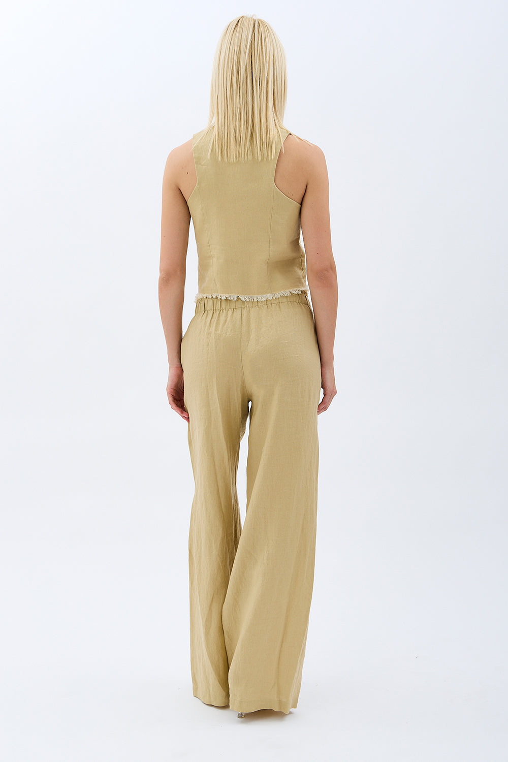 Diagonal-Keten Pantolon (Bej)-PANTOLON-7-Milagron.com