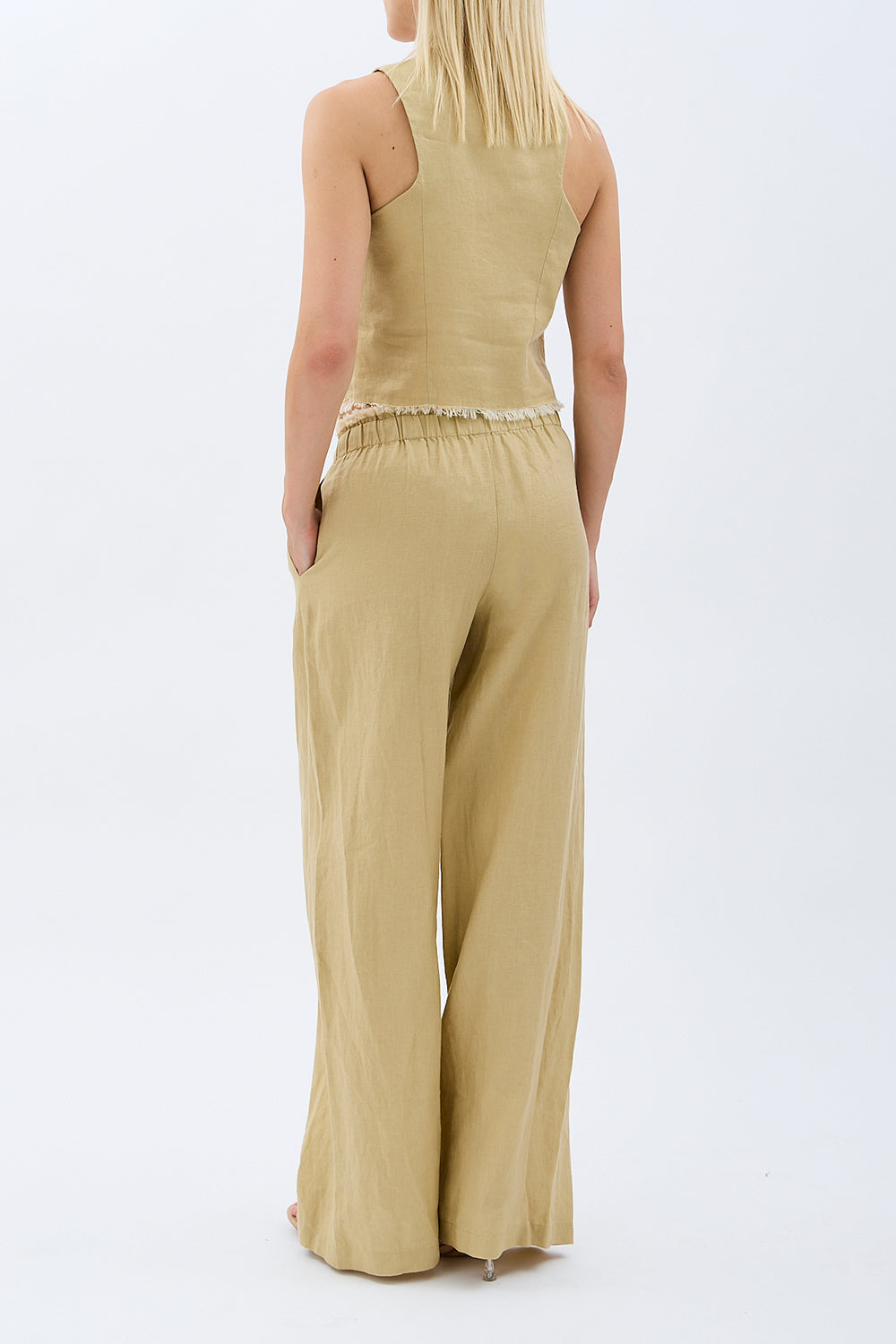 Diagonal-Keten Pantolon (Bej)-PANTOLON-9-Milagron.com