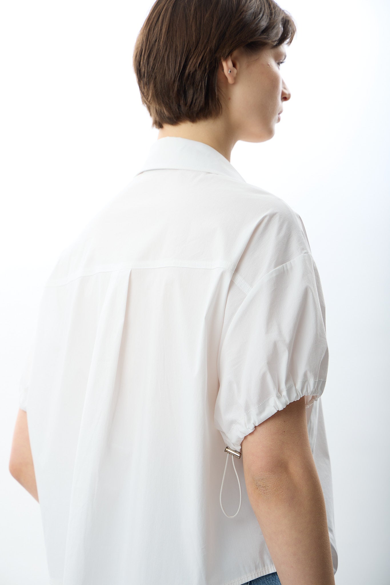 Diagonal-Kısa Kollu Crop Gömlek-Gömlek-5-Milagron.com