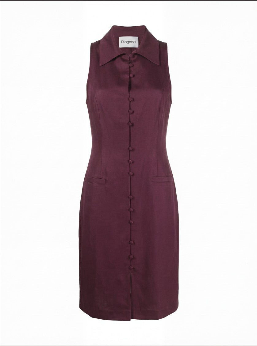 Kruvaze Mini Elbise Bordo