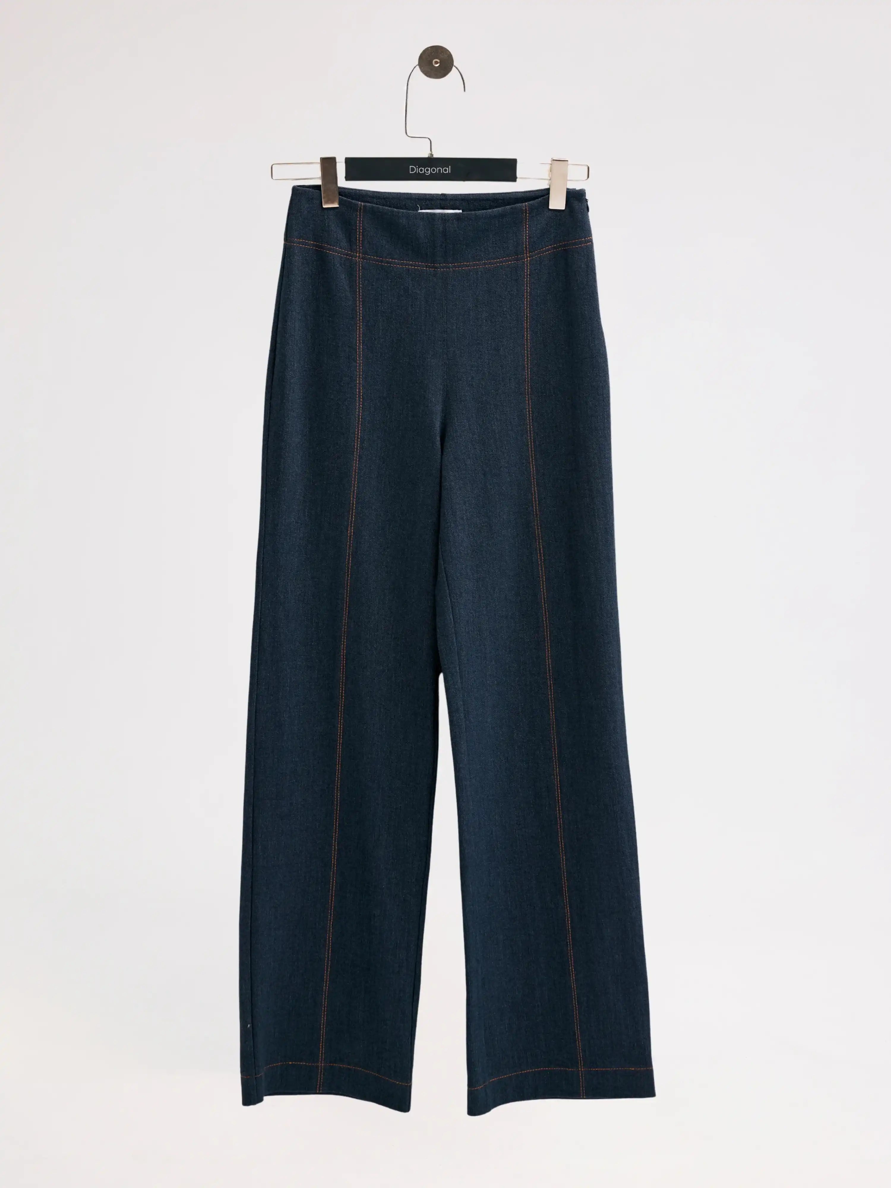 Lacivert Yüksek Bel Denim Pantolon
