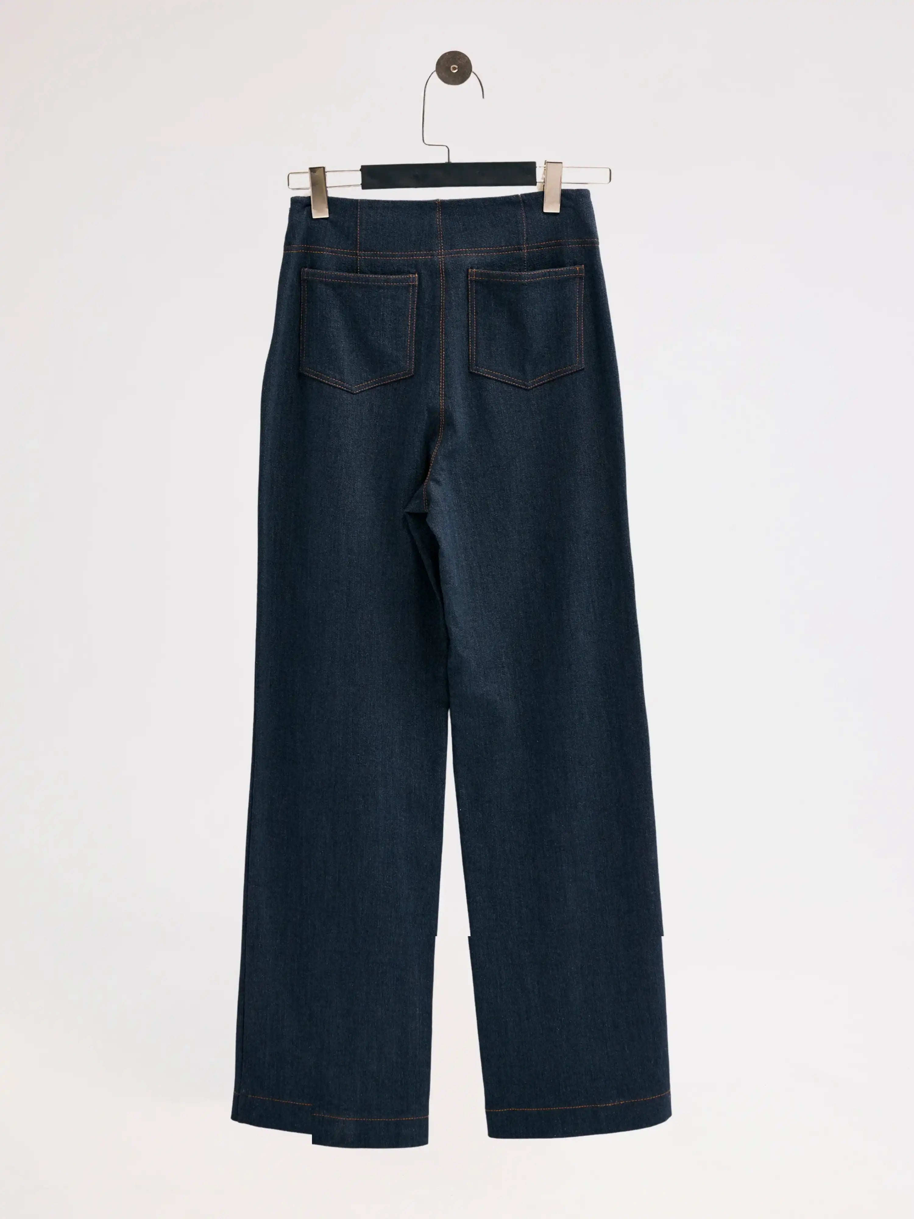 Lacivert Yüksek Bel Denim Pantolon
