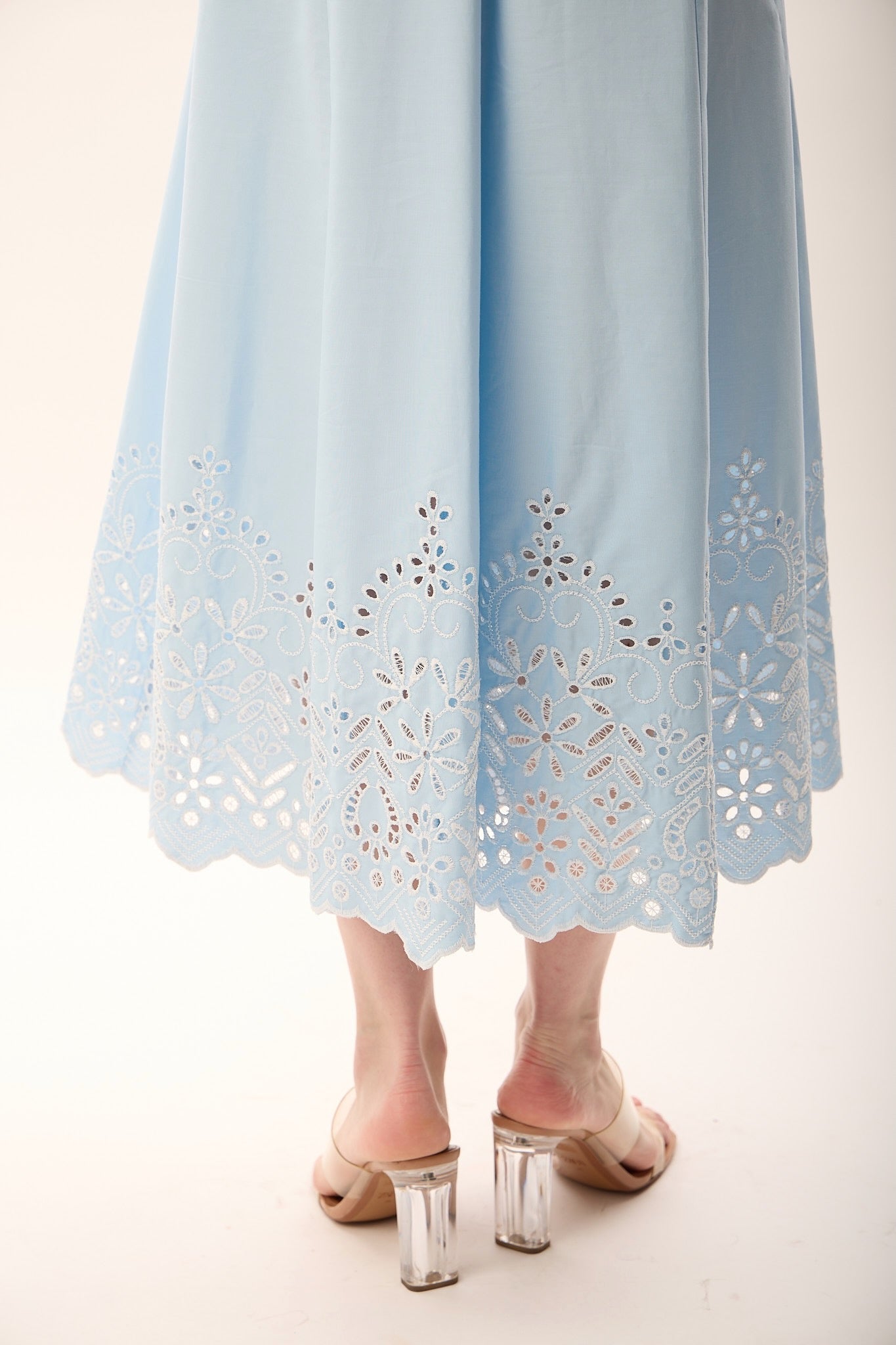 Diagonal-Nakış Detaylı Gömlek Elbise-Elbise-2-Milagron.com