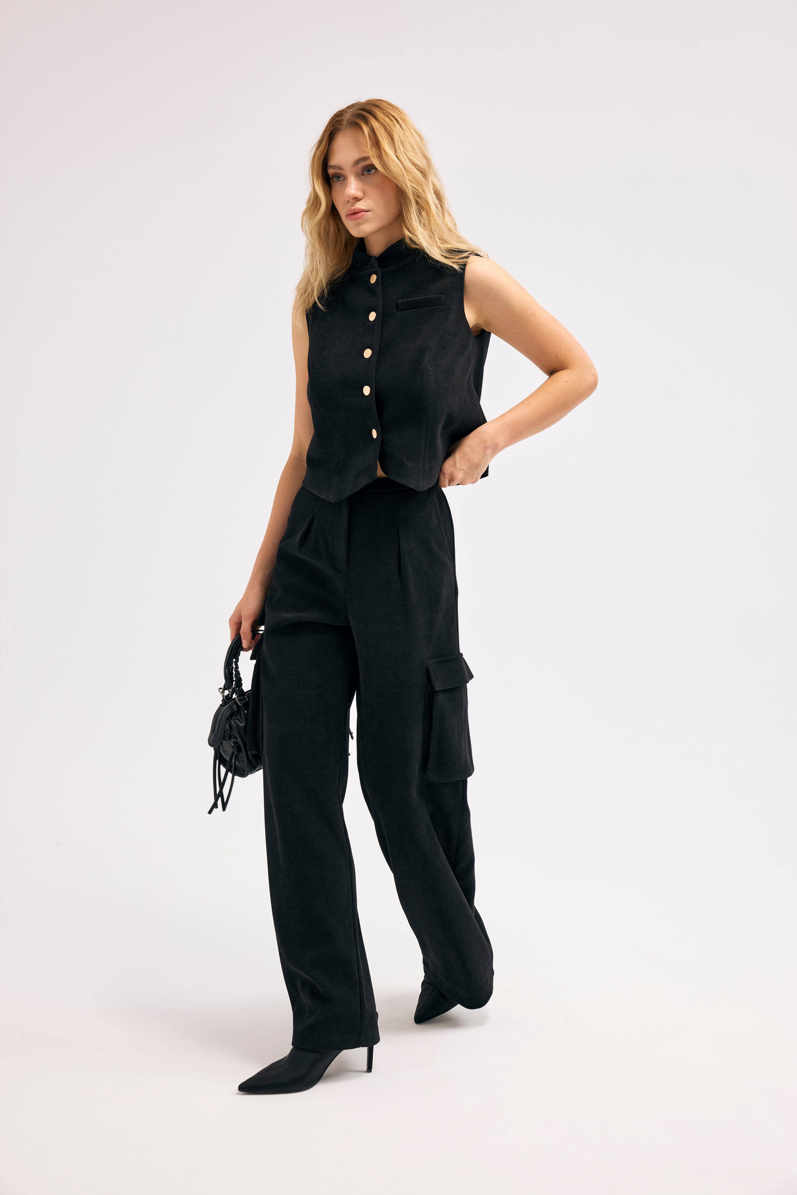 Diagonal-Yandan Cepli Kargo Pantolon-PANTOLON-1-Milagron.com