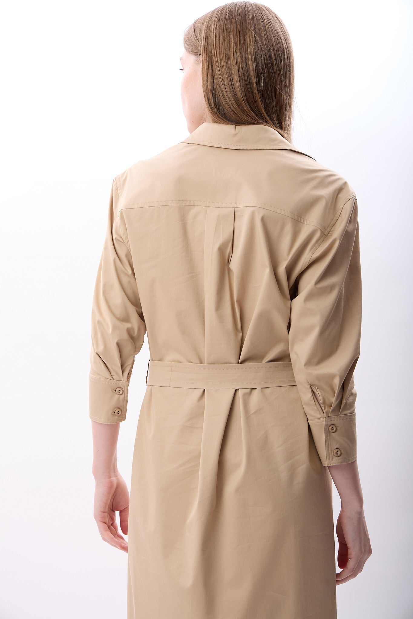 Diagonal-Taş Detaylı Gömlek Elbise-Elbise-6-Milagron.com