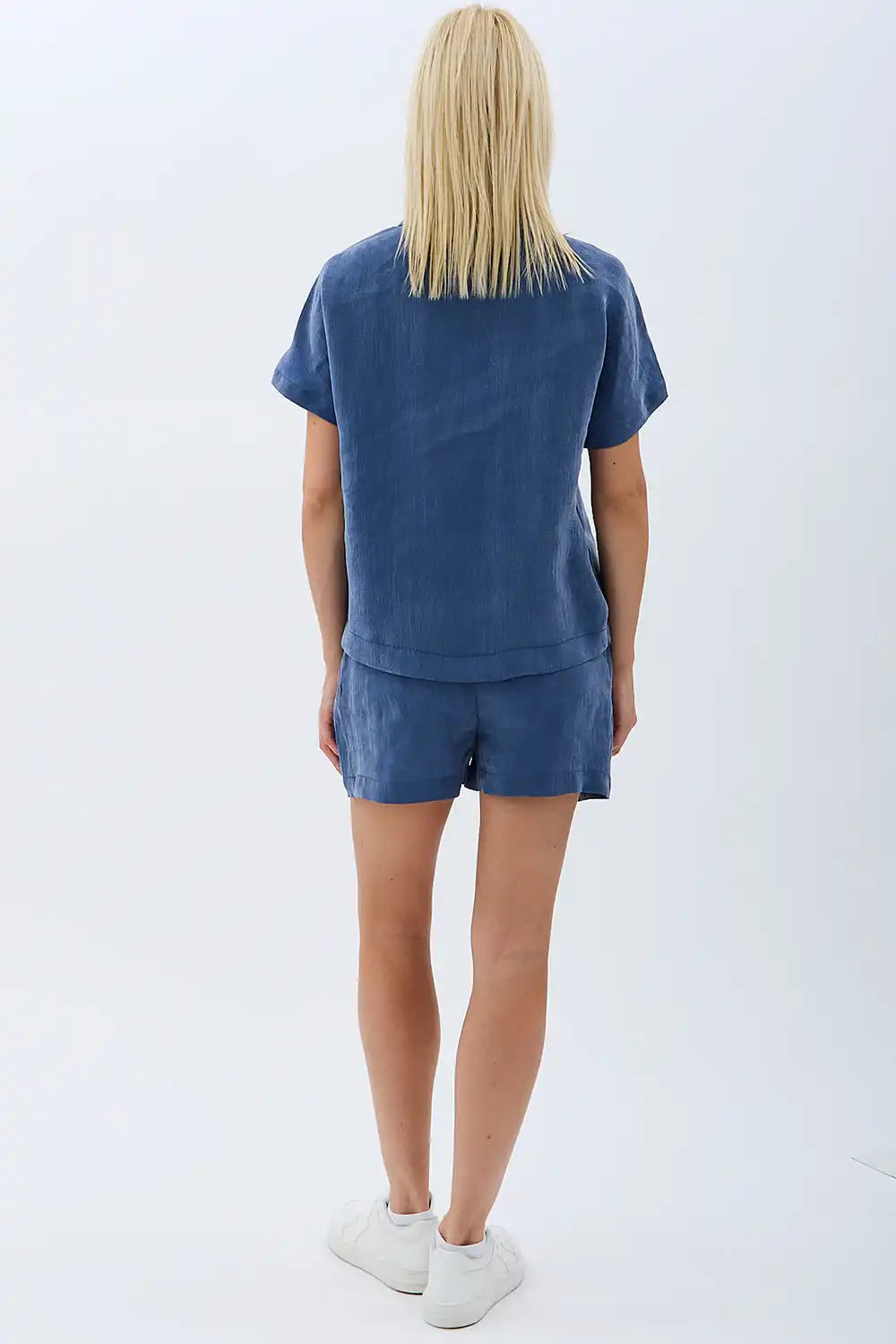 Tasarım Düğmeli Gömlek (İndigo)