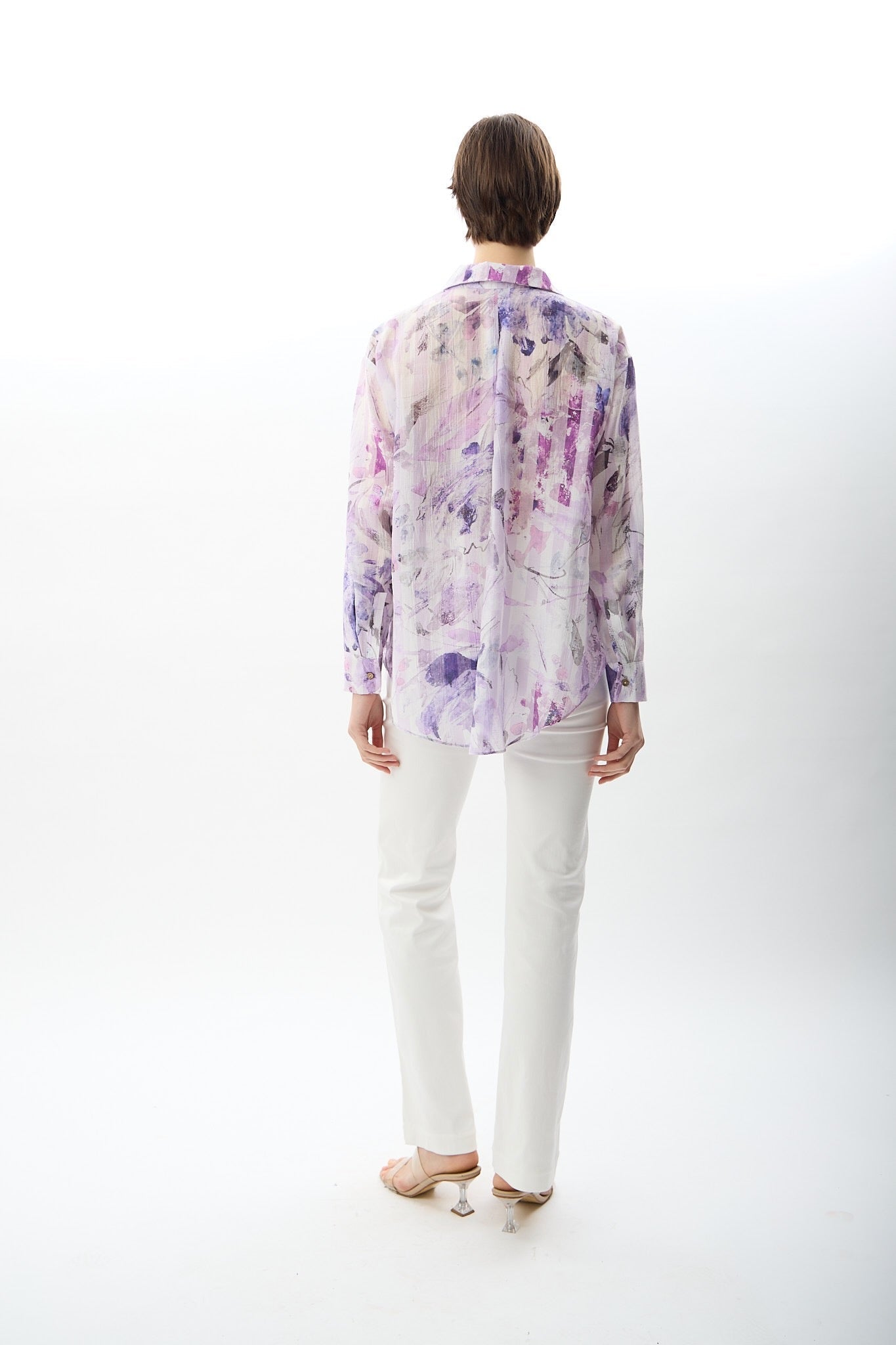 Diagonal-Uzun Kollu Çiçek Desenli Gömlek-Gömlek-6-Milagron.com