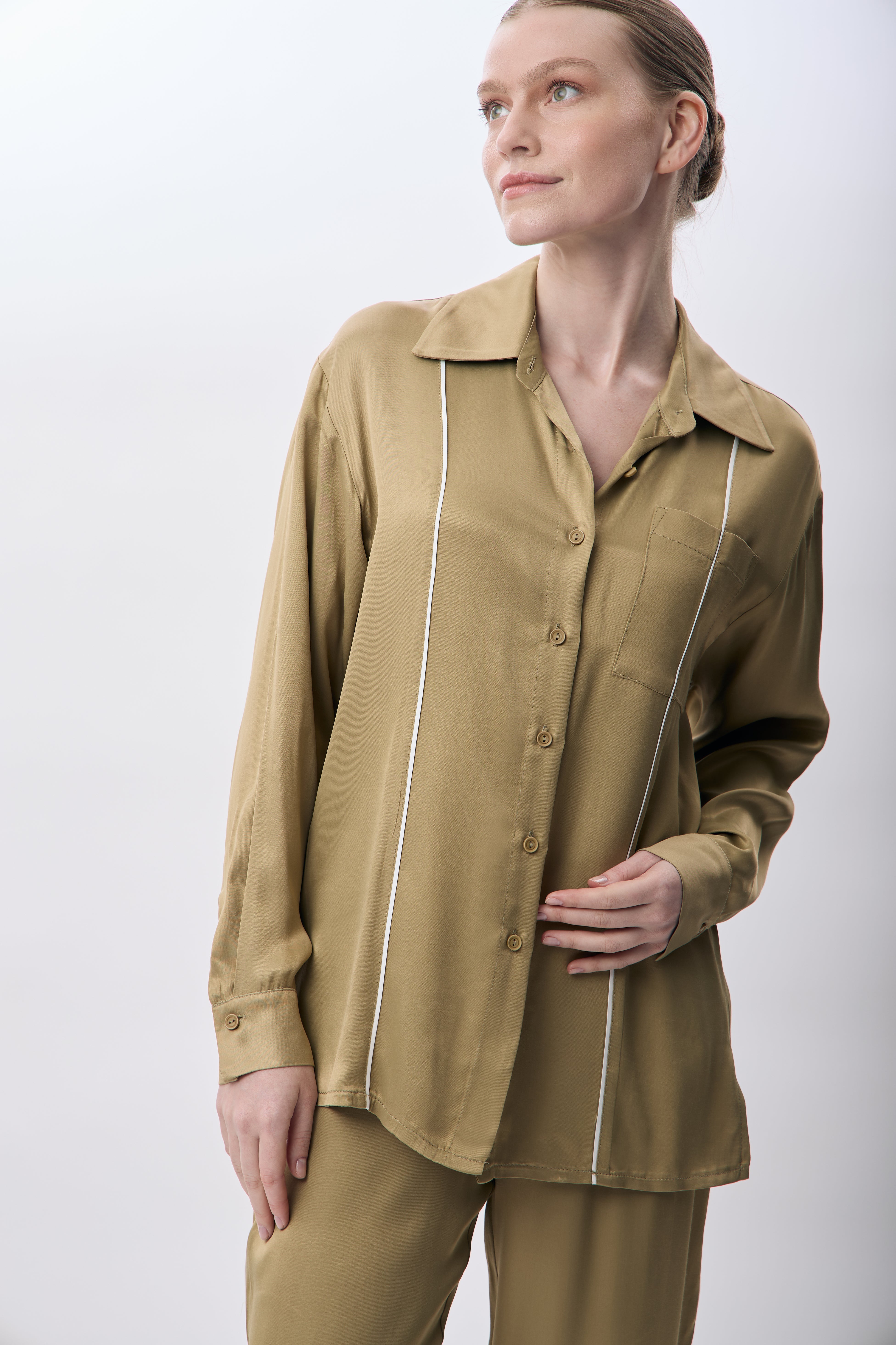 Diagonal-Uzun Kollu Tek Cepli Gömlek-Gömlek-1-Milagron.com