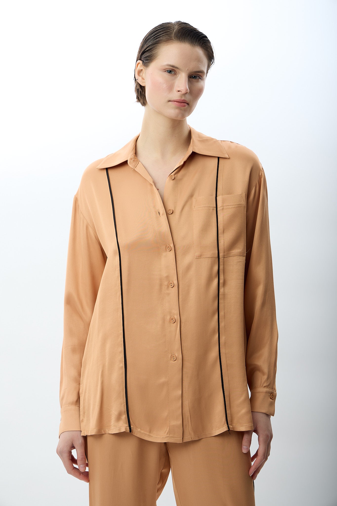 Diagonal-Uzun Kollu Tek Cepli Gömlek-Gömlek-4-Milagron.com