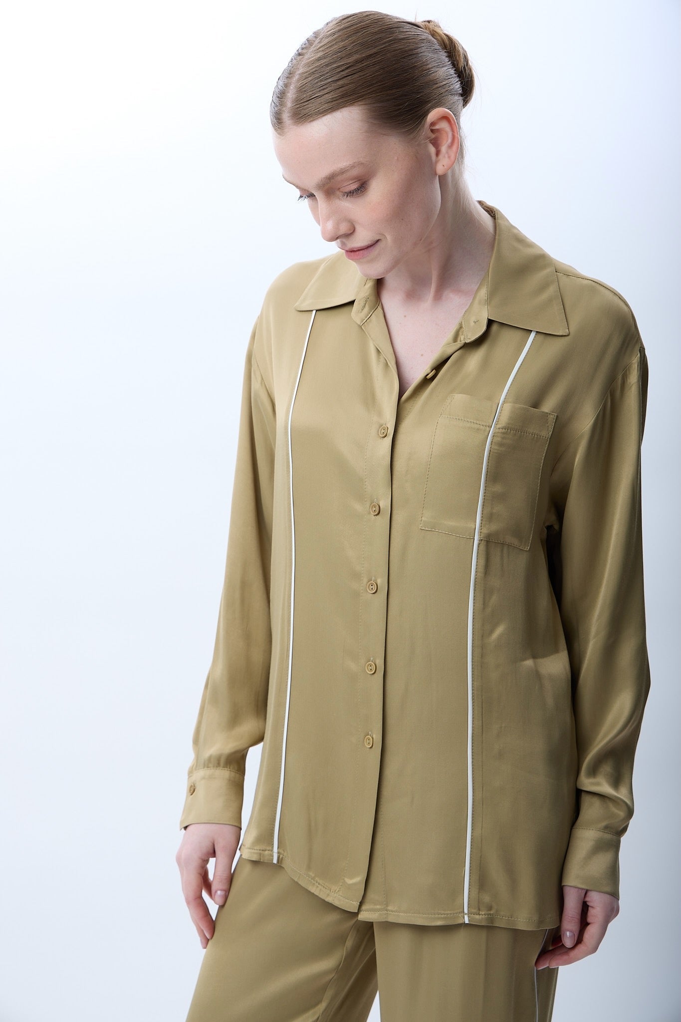 Diagonal-Uzun Kollu Tek Cepli Gömlek-Gömlek-5-Milagron.com