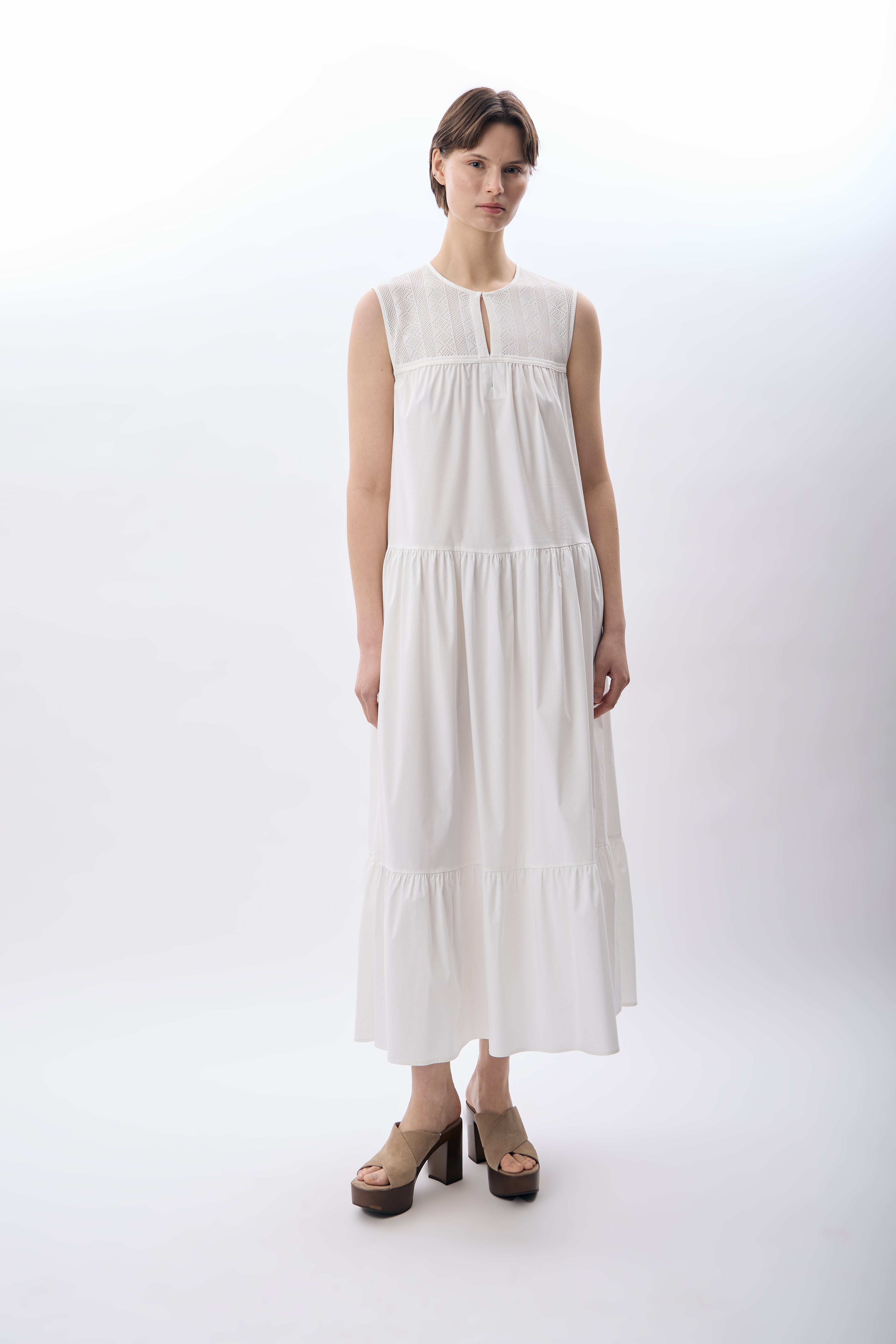 Diagonal-Volanlı Maxi Elbise-Elbise-2-Milagron.com