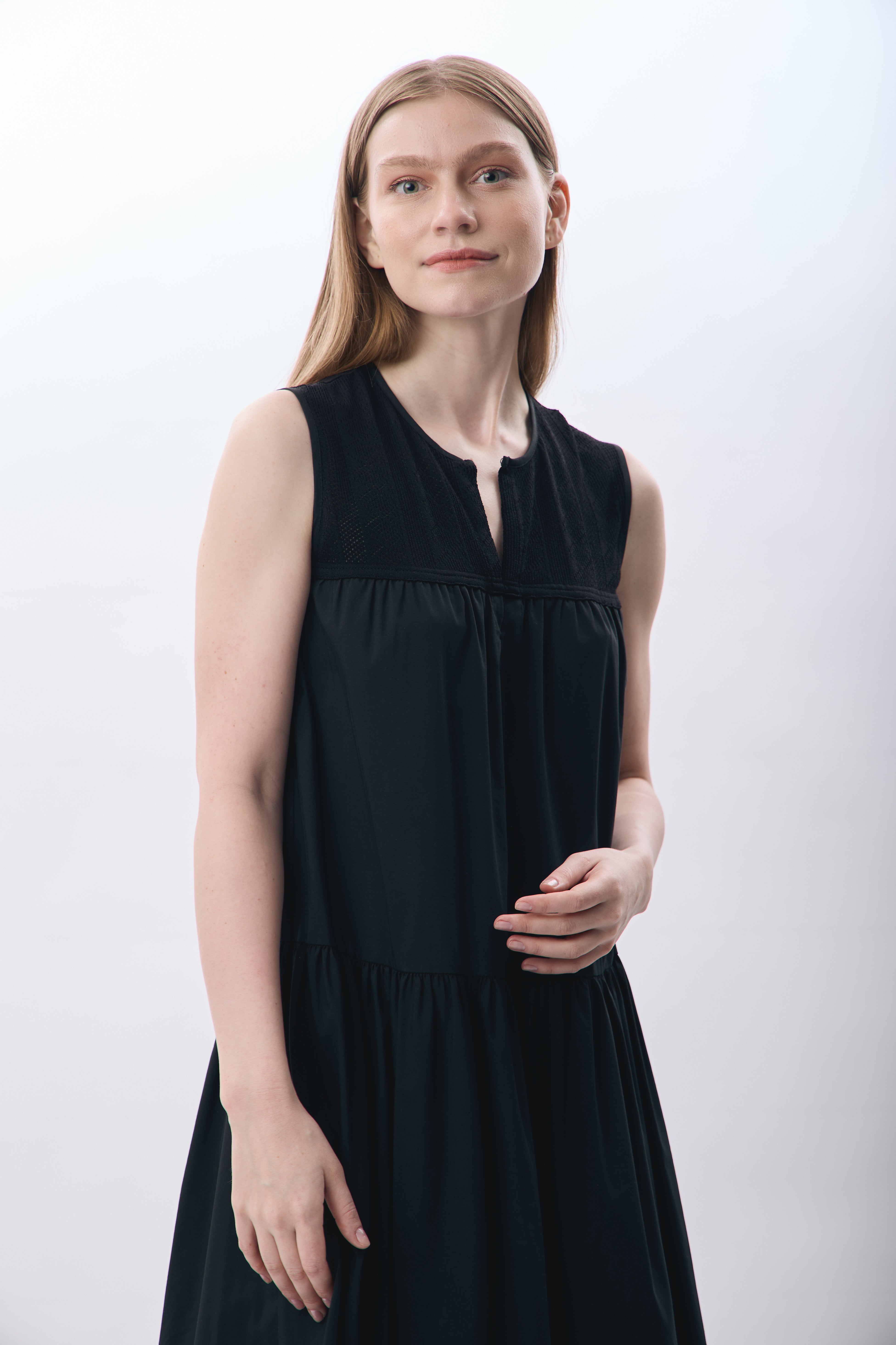 Diagonal-Volanlı Maxi Elbise-Elbise-6-Milagron.com