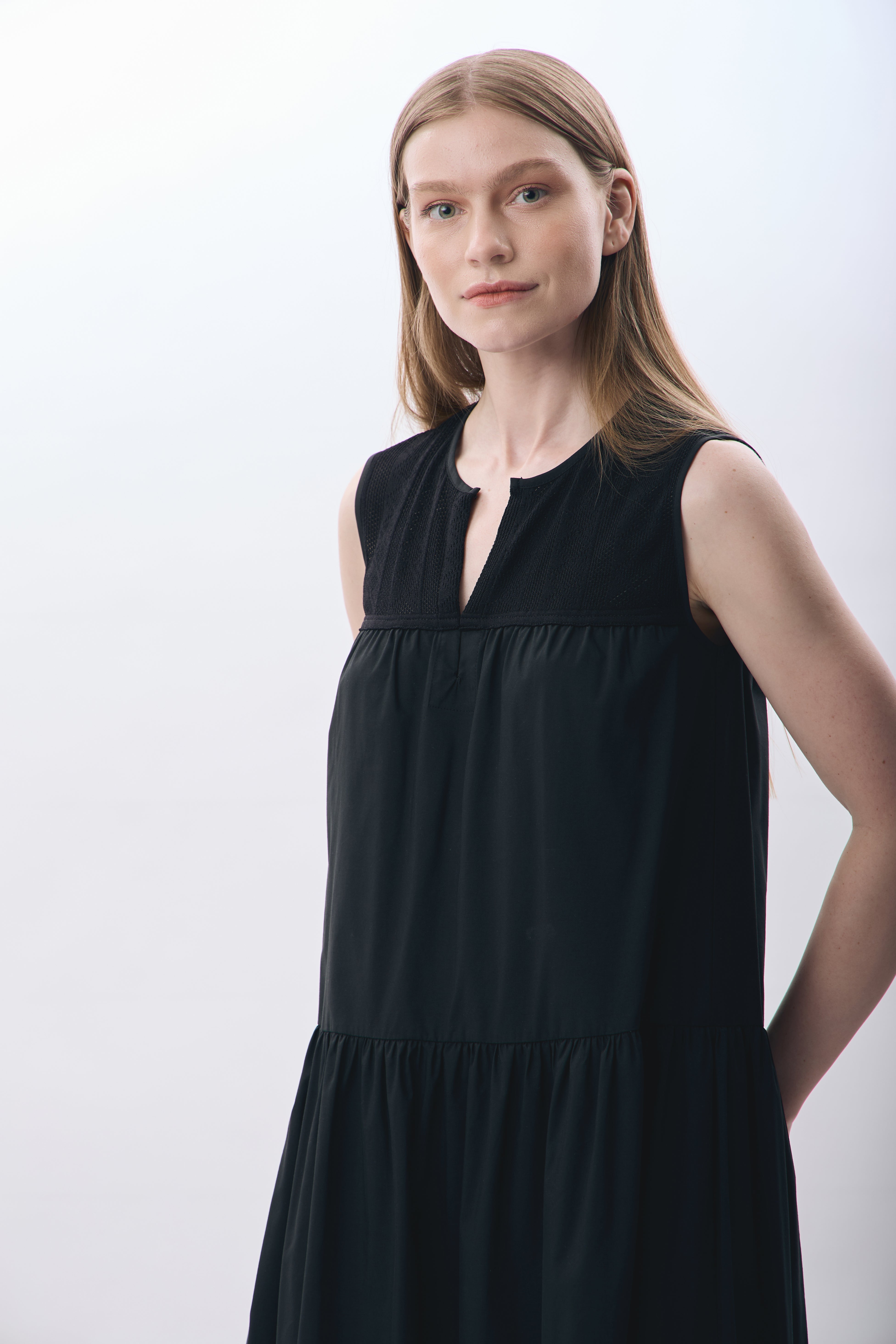 Diagonal-Volanlı Maxi Elbise-Elbise-9-Milagron.com