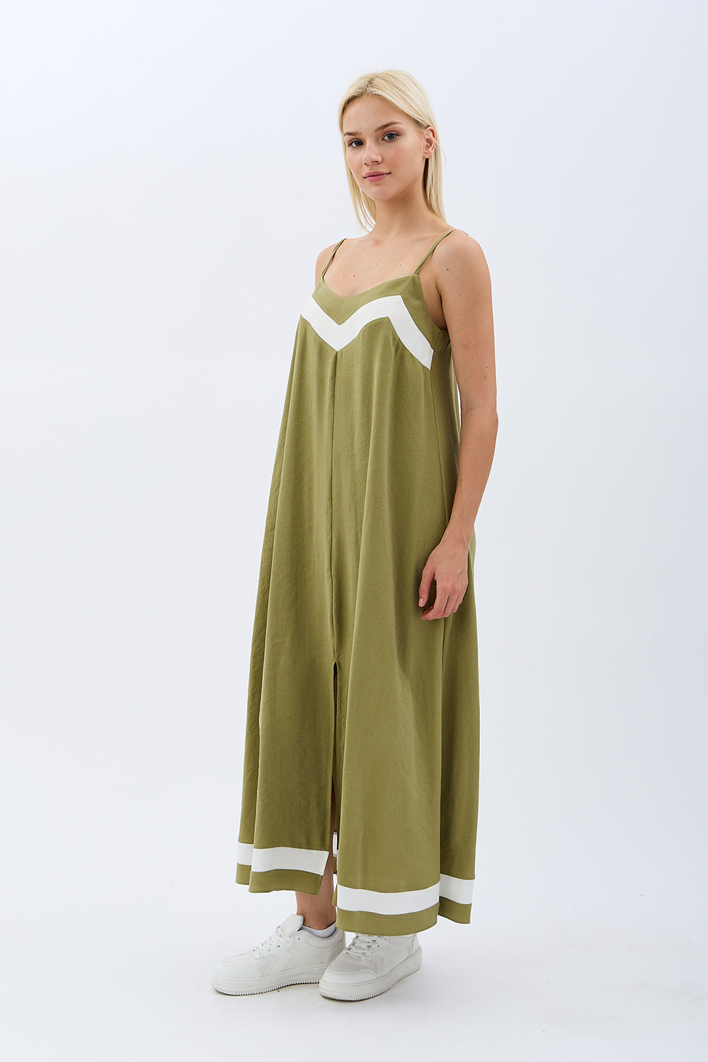 Diagonal-Yırtmaçlı Salaş Elbise-Elbise-6-Milagron.com