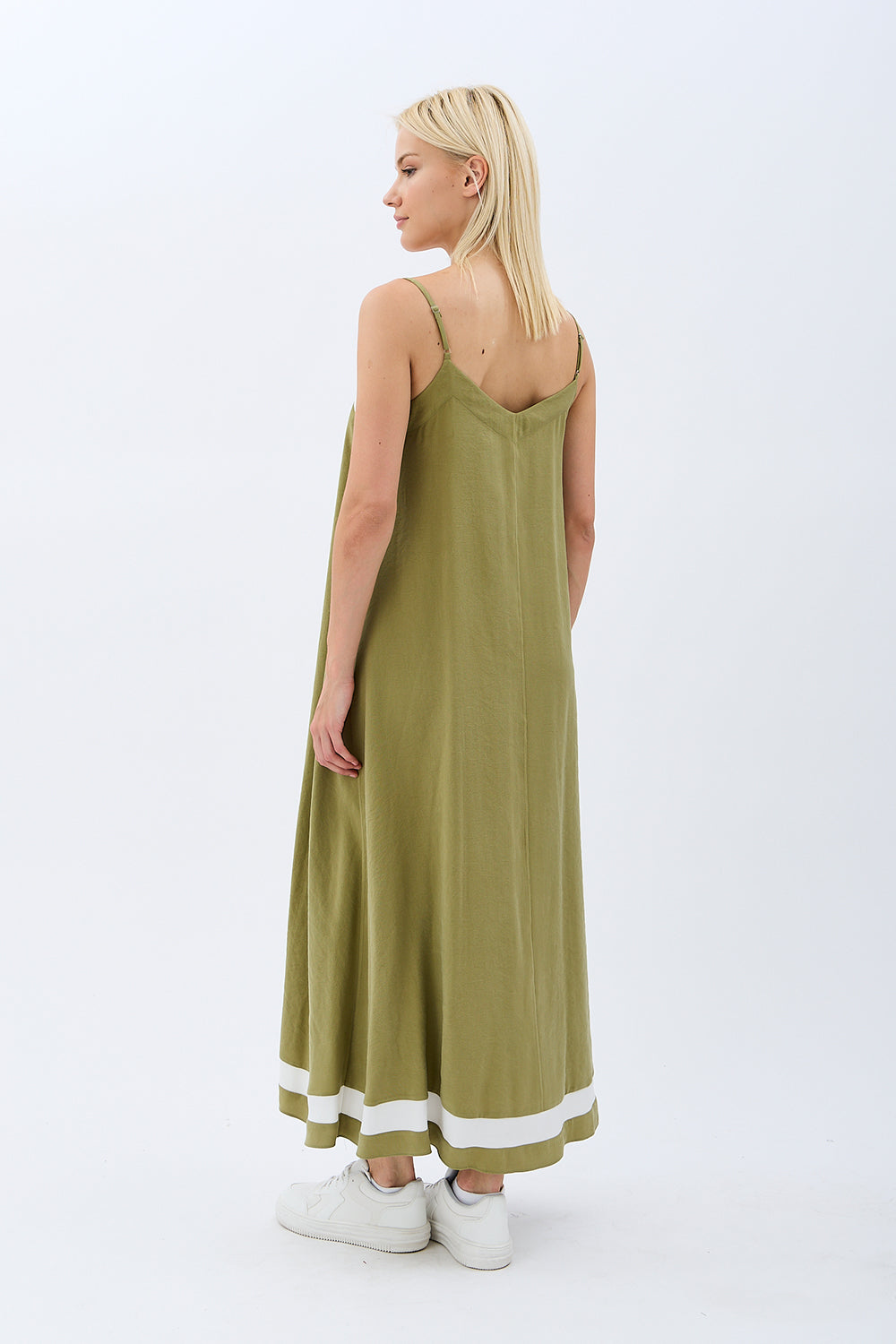 Diagonal-Yırtmaçlı Salaş Elbise-Elbise-8-Milagron.com