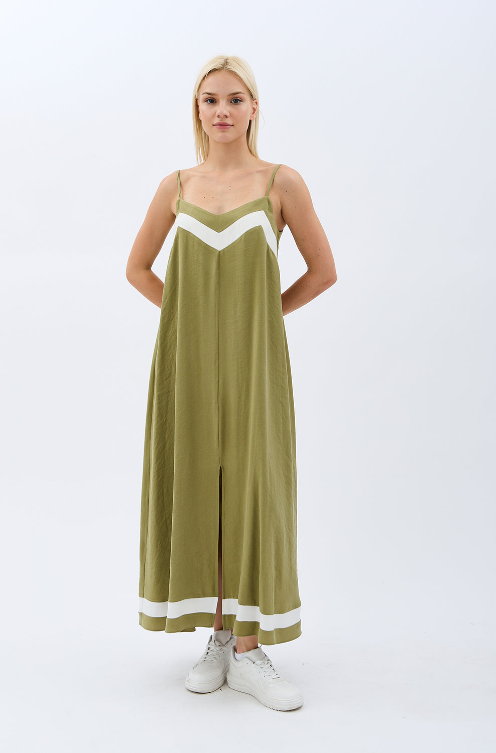 Diagonal-Yırtmaçlı Salaş Elbise-Elbise-9-Milagron.com