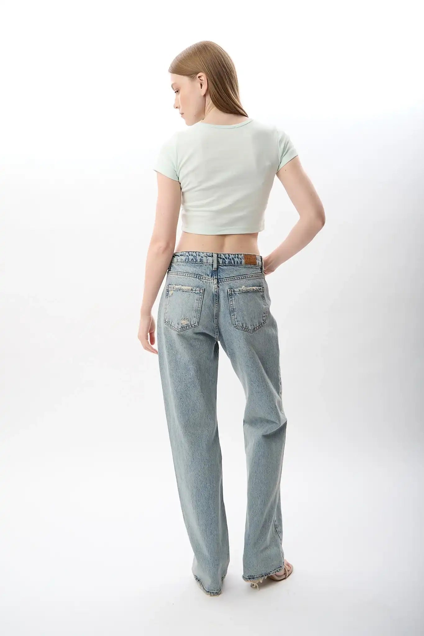 Yüksek Bel Kot Pantolon (Mavi)