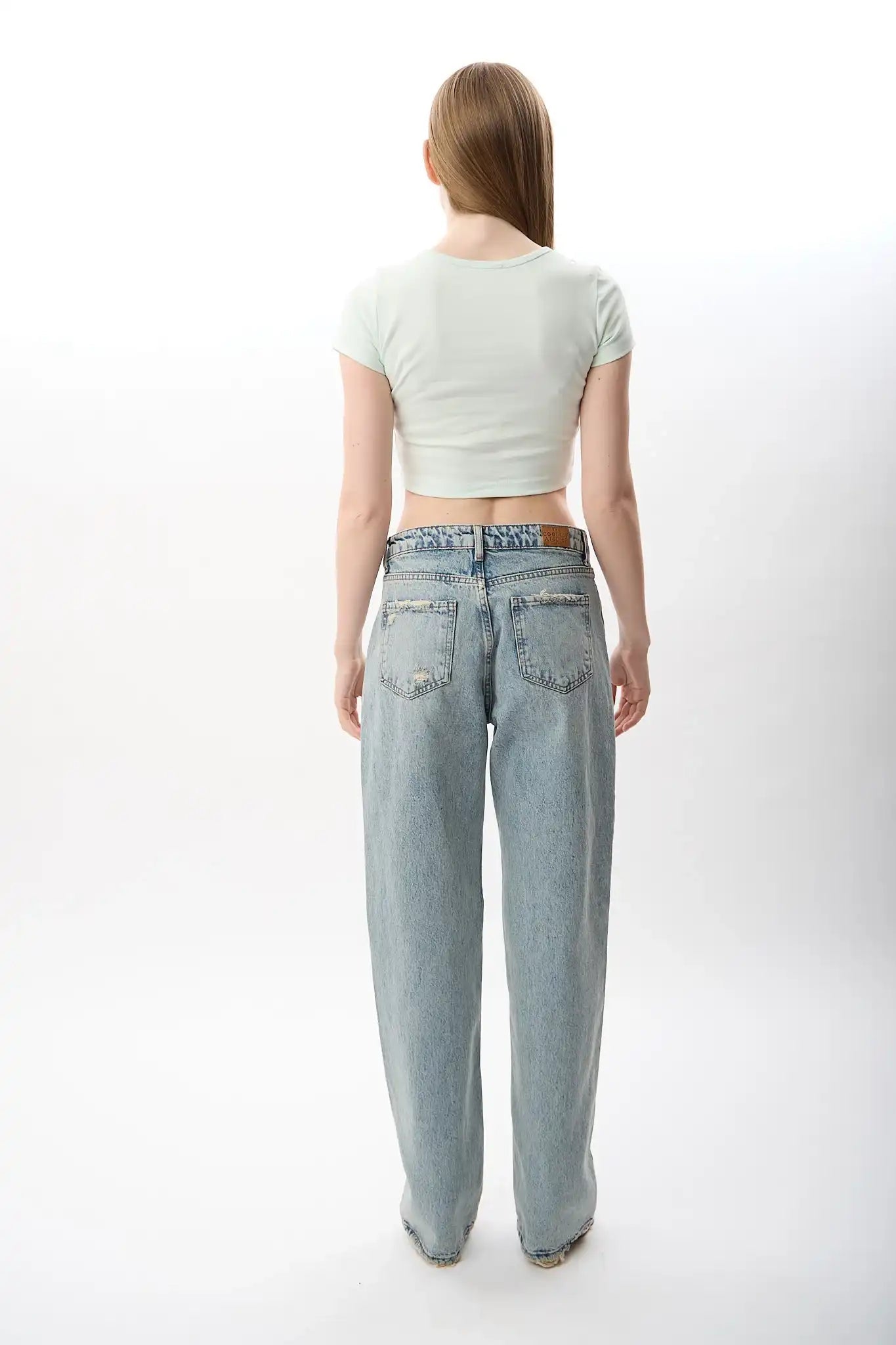 Yüksek Bel Kot Pantolon (Mavi)