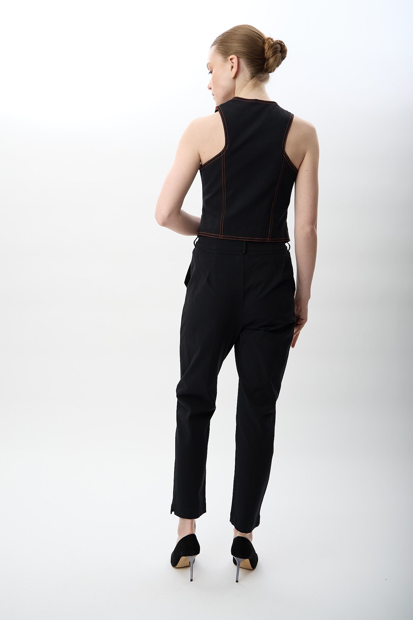 Diagonal-Yüksek Bel Rahat Kesim Pantolon-Pantolon-9-Milagron.com