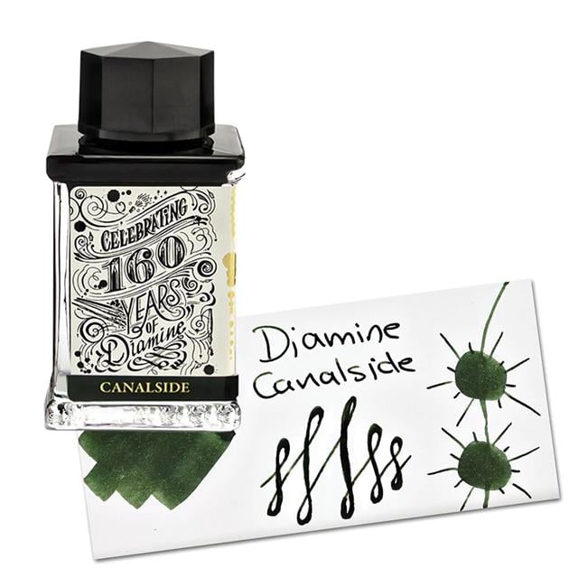 Diamine-160. Yıl Dolma Kalem Mürekkebi 75 Ml. Canalside-Şişe Mürekkep-1-Milagron.com