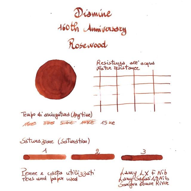 Diamine-160. Yıl Dolma Kalem Mürekkebi 75 Ml. Rosewood-Şişe Mürekkep-2-Milagron.com