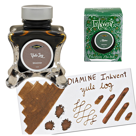 Diamine-Diamine Inkvent Green Edition Shimmer Collection şişe Mürekkep 50ml Yule Log-Mürekkep-2-Milagron.com