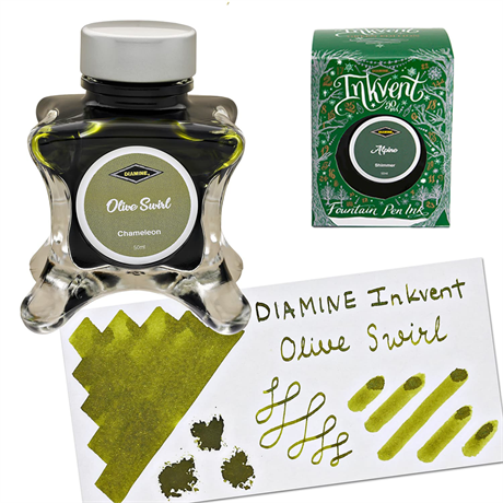 Diamine Inkvent Green Edition Chameleon Olive Swirl Mürekkep 50 Ml