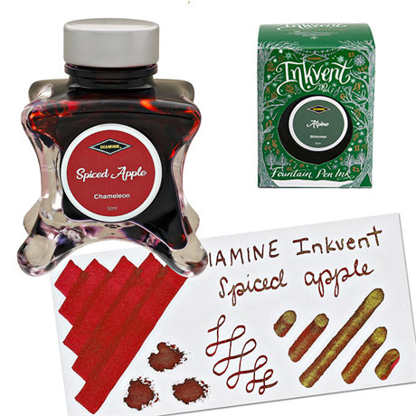 Diamine-Inkvent Green Edition Chameleon Spiced Apple Mürekkep 50 Ml-Şişe Mürekkep-2-Milagron.com