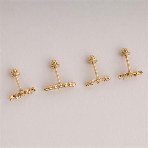 Dianora Piercing-14 Ayar Altın 13 Taşlı Helix Kıkırdak Piercing-Helix Piercing-8-Milagron.com