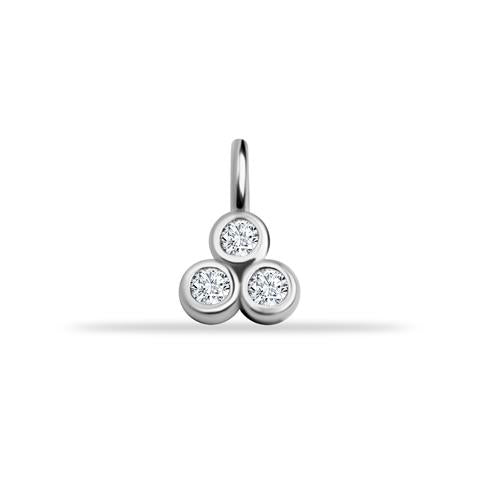 14 Ayar Altın 3 Taş Motifli Minimal Charm