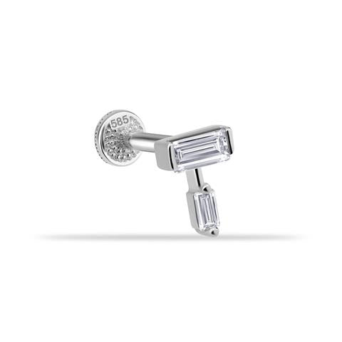 Dianora Piercing-14 Ayar Altın Bagette Minimal Tragus Piercing-Tragus Piercing-3-Milagron.com
