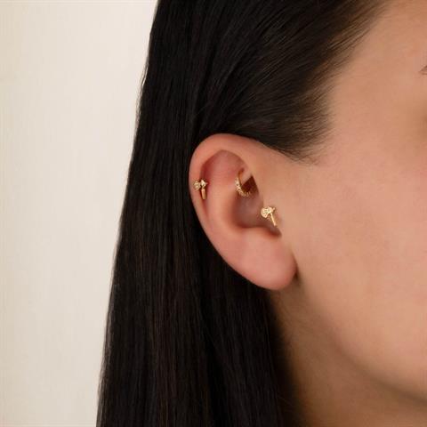 Dianora Piercing-14 Ayar Altın Balta Tragus Piercing-Tragus Piercing-4-Milagron.com