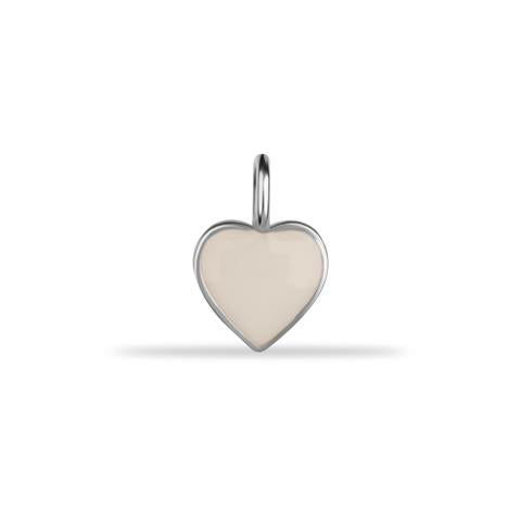 14 Ayar Altın Beyaz Mineli Kalp Motifli Minimal Charm