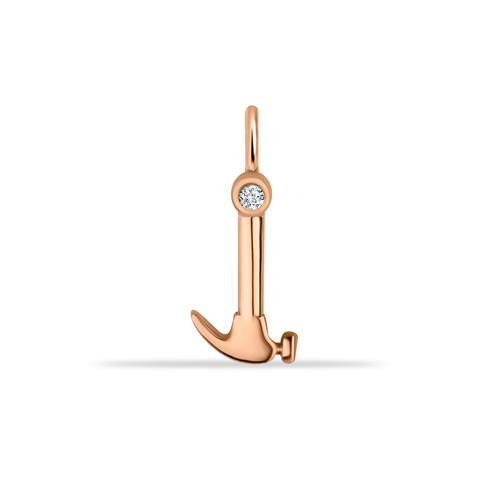 14 Ayar Altın Çekiç Motifli Minimal Charm