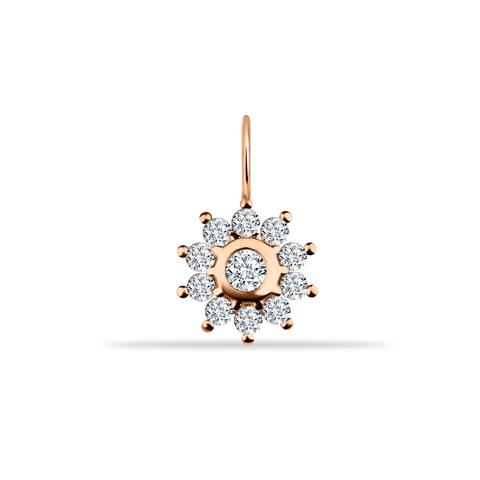 14 Ayar Altın Çiçek Motifli Minimal Charm