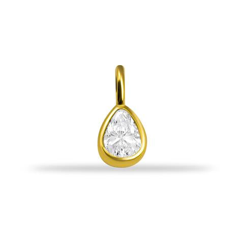 14 Ayar Altın Damla Taşlı Minimal Charm - 0