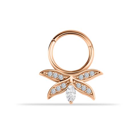 14 Ayar Altın Flora Minimal Halka Piercing