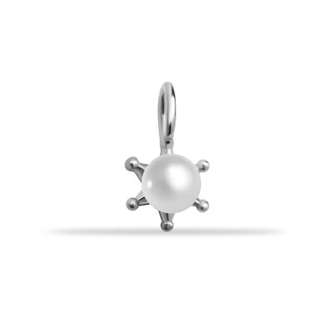 14 Ayar Altın İncili Yıldız Motifli Minimal Charm