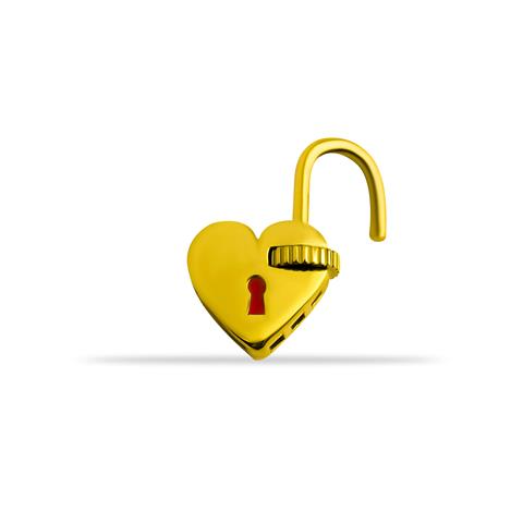 14 Ayar Altın Kalbin Kilidi Charm Kilidi Carabiner