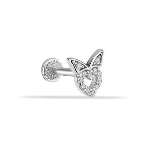 Dianora Piercing-14 Ayar Altın Kalp Tragus Piercing-Tragus Piercing-3-Milagron.com