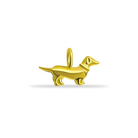 14 Ayar Altın Köpek Motifli Minimal Charm
