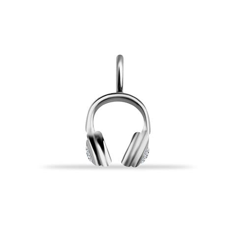 14 Ayar Altın Kulaklık Motifli Minimal Charm