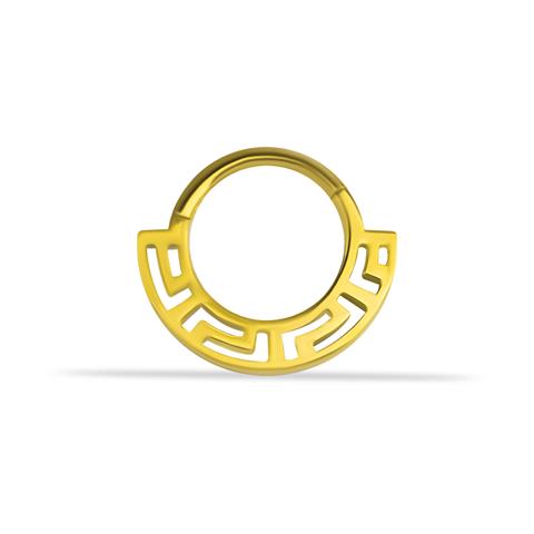 14 Ayar Altın Labirent Minimal Halka Piercing
