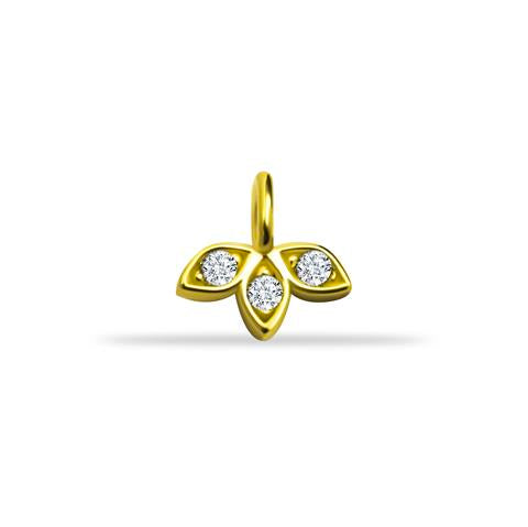 14 Ayar Altın Lotus Motifli Minimal Charm