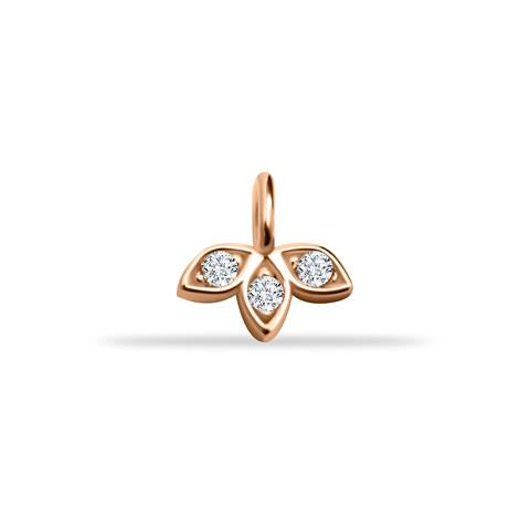 14 Ayar Altın Lotus Motifli Minimal Charm